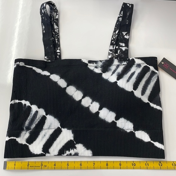 NWT • Black/White Tie Dye Tube Top with Straps - Picture 10 of 11